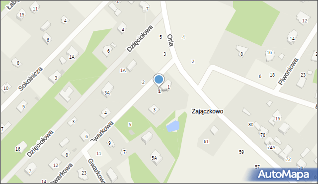 Szczęsne, Gwarkowa, 1, mapa Szczęsne