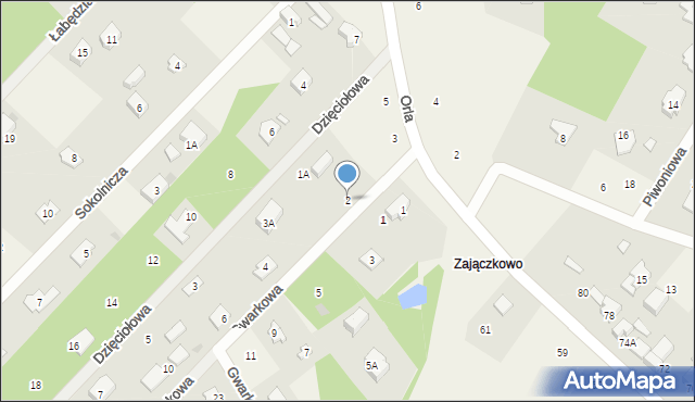 Szczęsne, Gwarkowa, 2, mapa Szczęsne