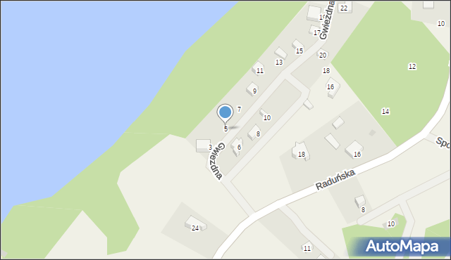 Sznurki, Gwiezdna, 5, mapa Sznurki