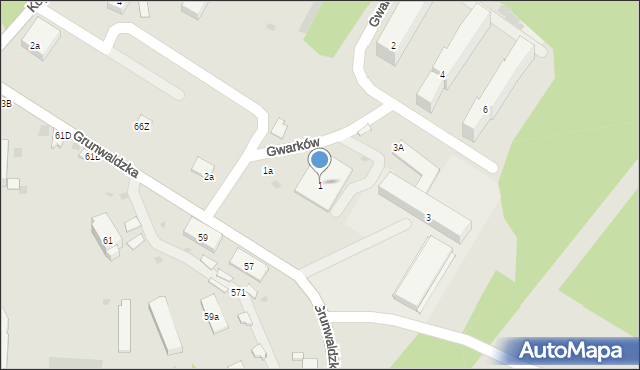 Trzebinia, Gwarków, 1, mapa Trzebinia