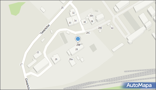 Wałbrzych, Gwarków, 28B, mapa Wałbrzycha