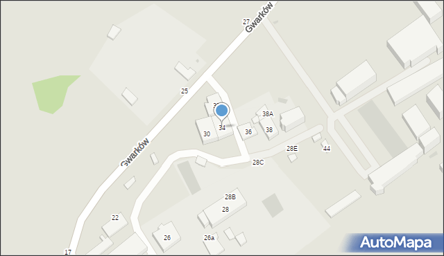 Wałbrzych, Gwarków, 34, mapa Wałbrzycha
