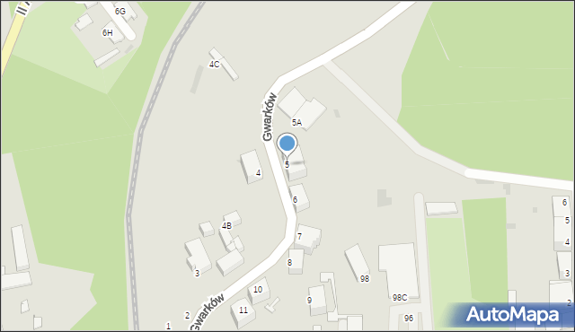 Wałbrzych, Gwarków, 5, mapa Wałbrzycha