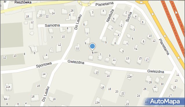 Wilkowice, Gwiezdna, 5, mapa Wilkowice