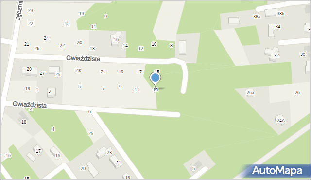 Wódka, Gwiaździsta, 13, mapa Wódka