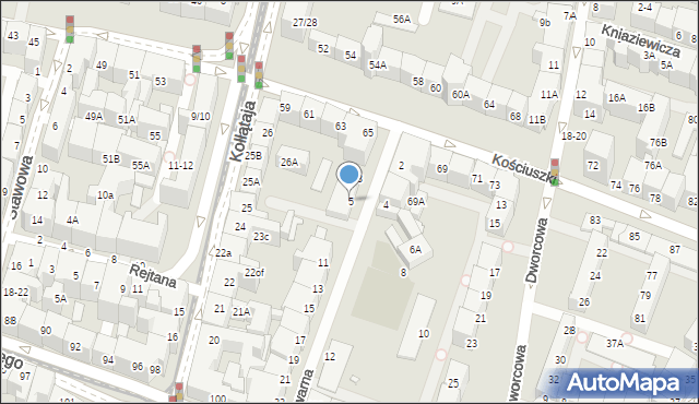 Wrocław, Gwarna, 5, mapa Wrocławia