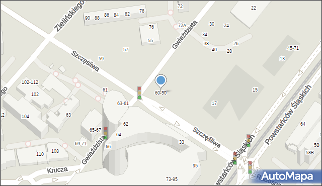 Wrocław, Gwiaździsta, 60-50, mapa Wrocławia