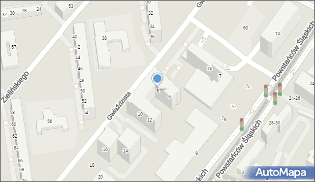 Wrocław, Gwiaździsta, 8, mapa Wrocławia