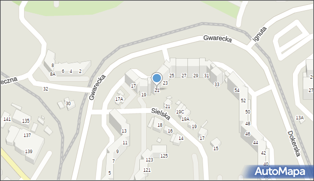 Wrocław, Gwarecka, 21, mapa Wrocławia