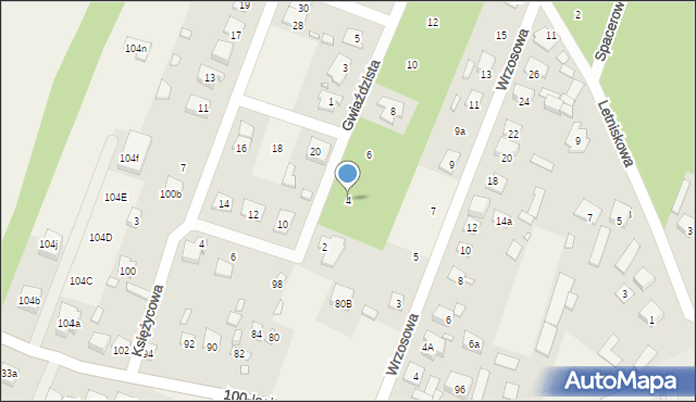 Zagościniec, Gwiaździsta, 4, mapa Zagościniec