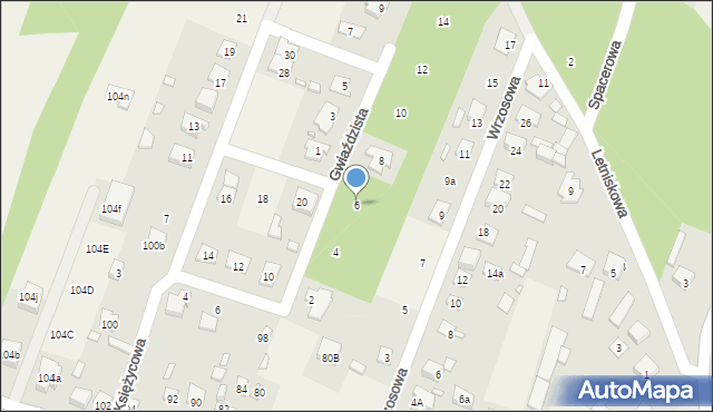 Zagościniec, Gwiaździsta, 6, mapa Zagościniec