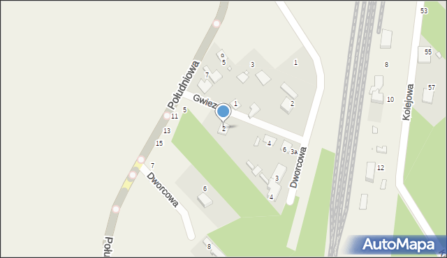 Zawady, Gwiezdna, 2, mapa Zawady