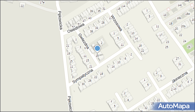 Zielonki, Gwiezdna, 10, mapa Zielonki