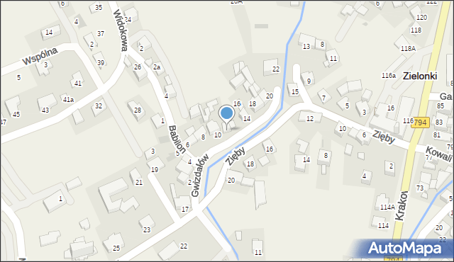 Zielonki, Gwizdałów Józefa i Agaty, 12, mapa Zielonki
