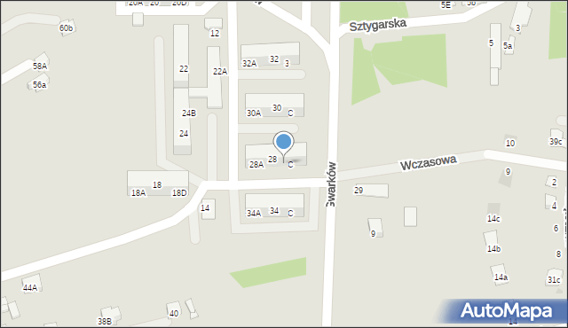 Żory, Gwarków, 28C, mapa Żor