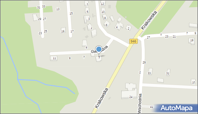 Żywiec, Gwiezdna, 5, mapa Żywiec