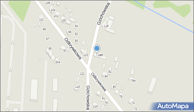 Będzin, Gzichowska, 116a, mapa Będzin