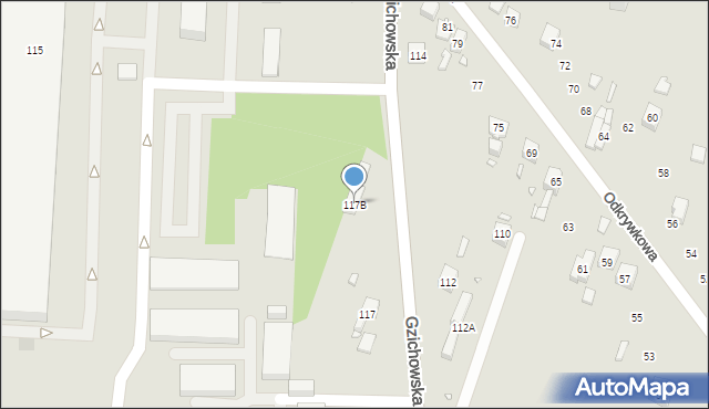 Będzin, Gzichowska, 117B, mapa Będzin