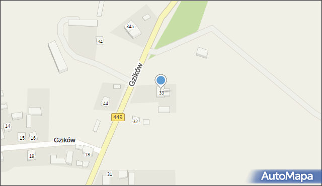 Gzików, Gzików, 33, mapa Gzików