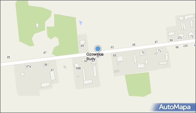 Gzowice, Gzowice, 90, mapa Gzowice