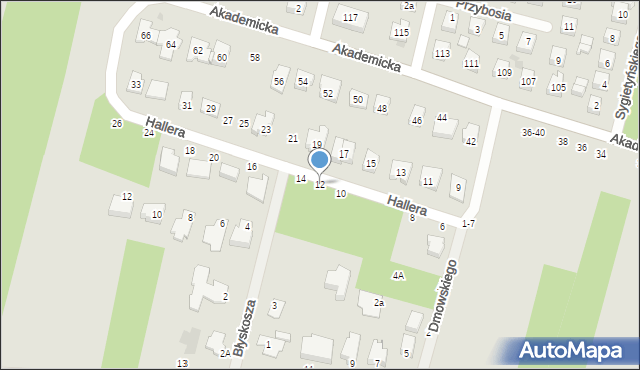 Biała Podlaska, Hallera Józefa, gen., 12, mapa Białej Podlaskiej