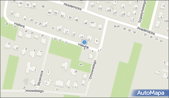 Biała Podlaska, Hallera Józefa, gen., 8, mapa Białej Podlaskiej