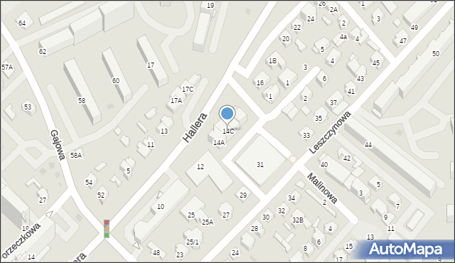 Białystok, Hallera Józefa, gen., 14C, mapa Białegostoku