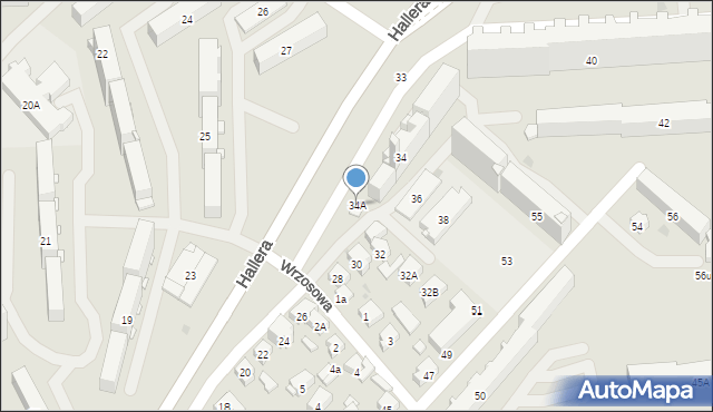 Białystok, Hallera Józefa, gen., 34A, mapa Białegostoku