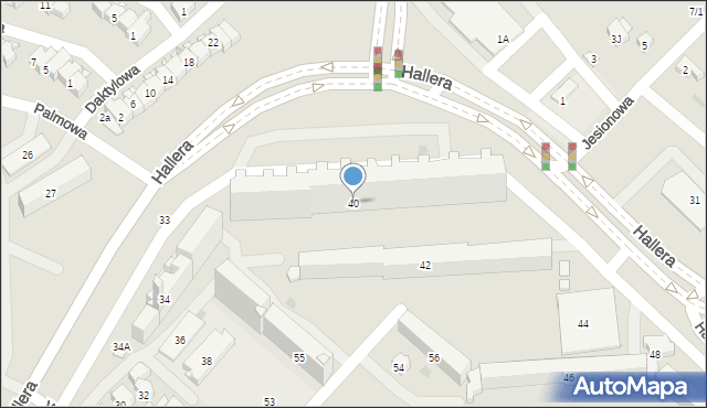 Białystok, Hallera Józefa, gen., 40, mapa Białegostoku