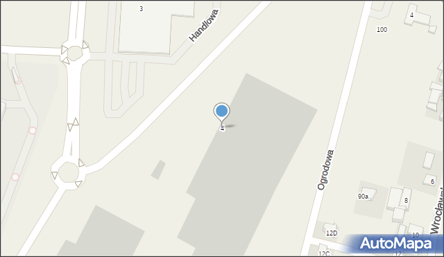 Bielany Wrocławskie, Handlowa, 4, mapa Bielany Wrocławskie