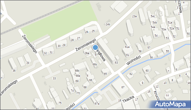 Bielawa, Handlowa, 3, mapa Bielawa