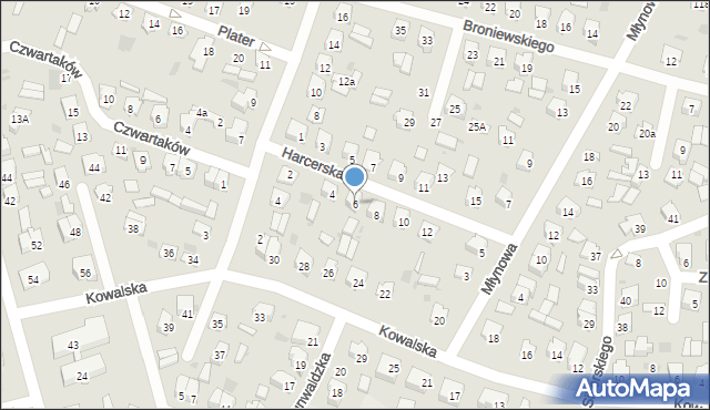 Bielsk Podlaski, Harcerska, 6, mapa Bielsk Podlaski