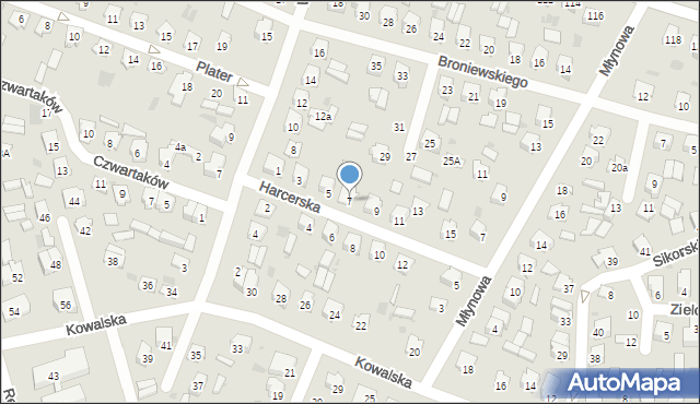 Bielsk Podlaski, Harcerska, 7, mapa Bielsk Podlaski