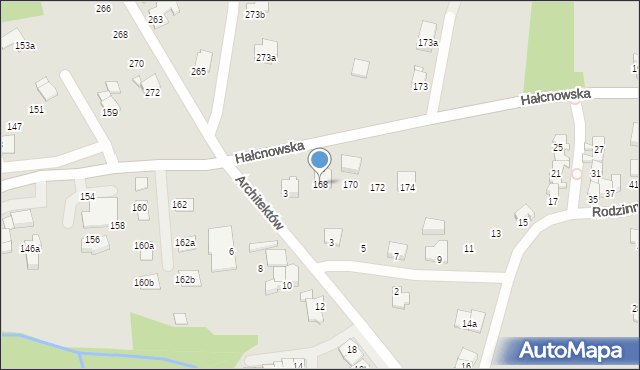 Bielsko-Biała, Hałcnowska, 168, mapa Bielsko-Białej