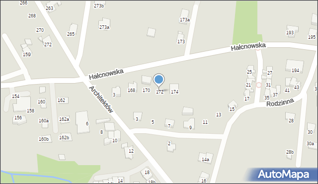 Bielsko-Biała, Hałcnowska, 172, mapa Bielsko-Białej