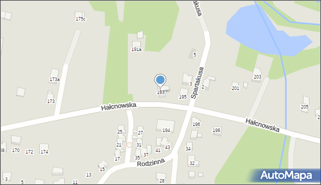 Bielsko-Biała, Hałcnowska, 193, mapa Bielsko-Białej