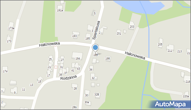 Bielsko-Biała, Hałcnowska, 196, mapa Bielsko-Białej