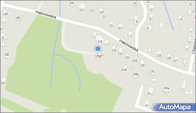 Bielsko-Biała, Hałcnowska, 220a, mapa Bielsko-Białej