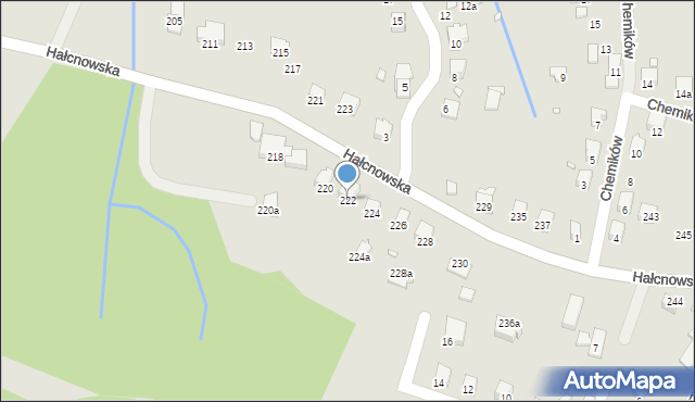 Bielsko-Biała, Hałcnowska, 222, mapa Bielsko-Białej