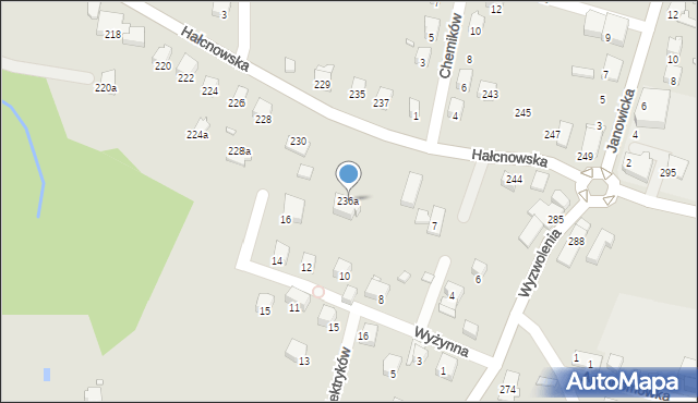 Bielsko-Biała, Hałcnowska, 236a, mapa Bielsko-Białej