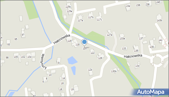 Bielsko-Biała, Hałcnowska, 120, mapa Bielsko-Białej