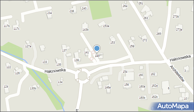 Bielsko-Biała, Hałcnowska, 143, mapa Bielsko-Białej