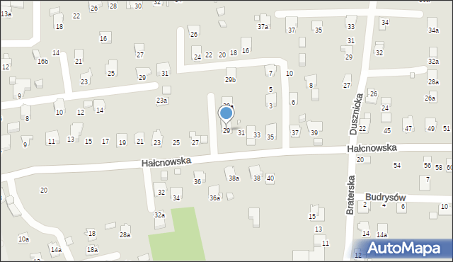 Bielsko-Biała, Hałcnowska, 29, mapa Bielsko-Białej