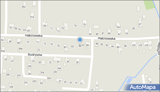 Bielsko-Biała, Hałcnowska, 84, mapa Bielsko-Białej