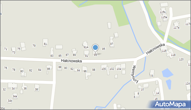 Bielsko-Biała, Hałcnowska, 93, mapa Bielsko-Białej