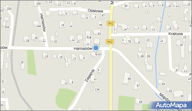 Bielsko-Biała, Harnasiów, 7, mapa Bielsko-Białej