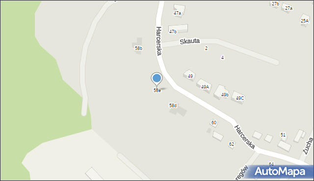 Biskupiec, Harcerska, 58e, mapa Biskupiec