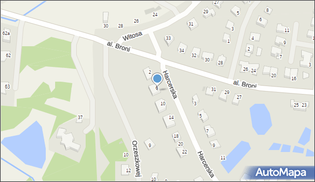 Biskupiec, Harcerska, 8, mapa Biskupiec