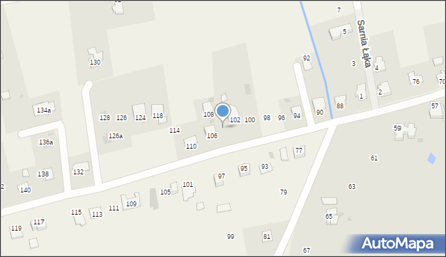 Bładnice Dolne, Harbutowicka, 104, mapa Bładnice Dolne