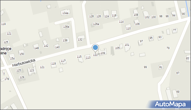 Bładnice Dolne, Harbutowicka, 111, mapa Bładnice Dolne